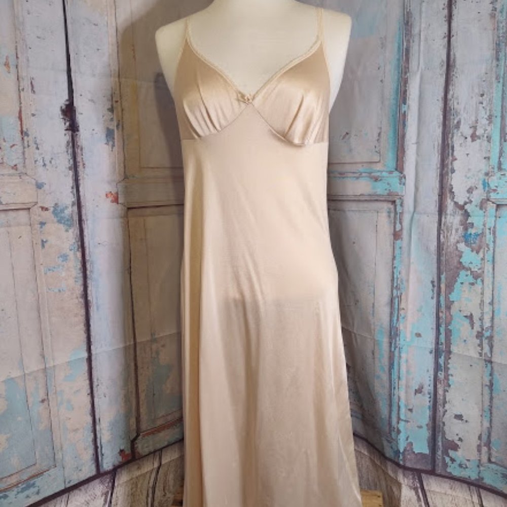 Vintage Vassarette Champagne Slip Dress - Picture 6 of 13